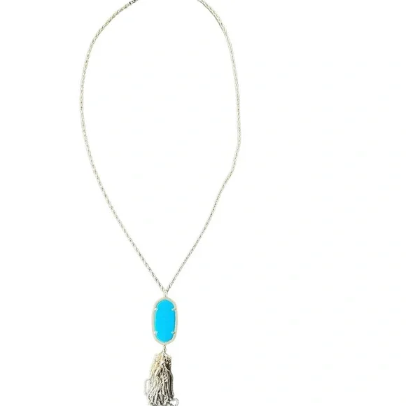Retired Kendra Scott Rayne Turquoise Stone Tassel Pendant Necklace - Picture 8 of 8